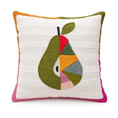 Vibhsa Dear Pear Stripe Square Throw Pillow