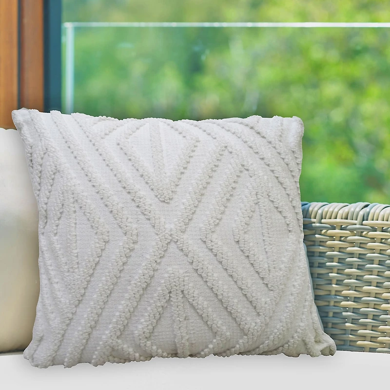 Vibhsa Out White Square Throw Pillow