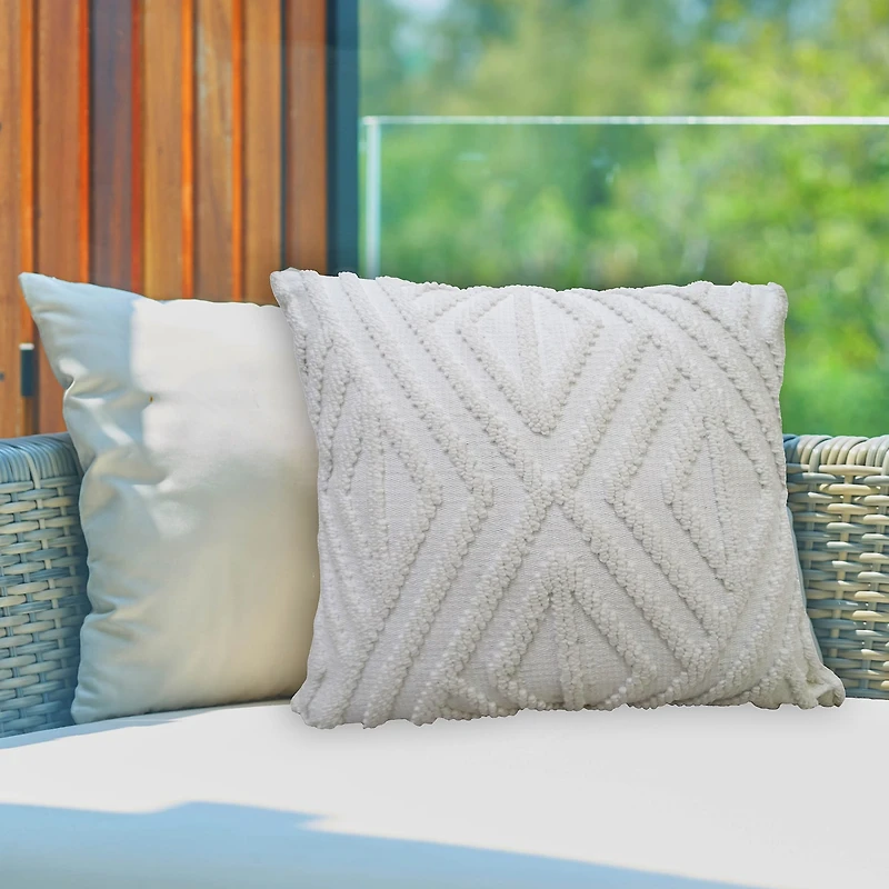 Vibhsa Out White Square Throw Pillow