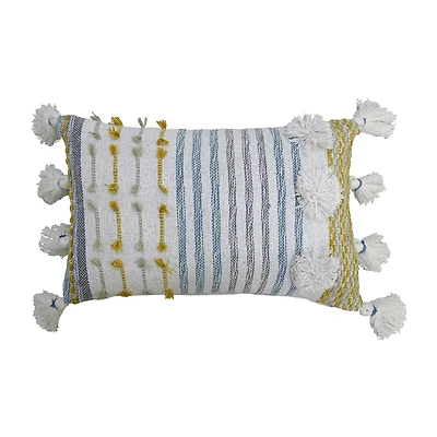 Vibhsa Large Poms Rectangular Throw Pillow