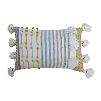 Vibhsa Large Poms Rectangular Throw Pillow
