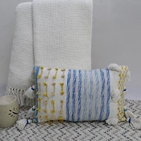 Vibhsa Large Poms Rectangular Throw Pillow