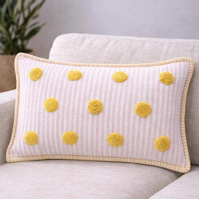 Vibhsa Polka Fun Rectangular Throw Pillow