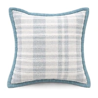Vibhsa Soft Blue Flange Square Throw Pillow