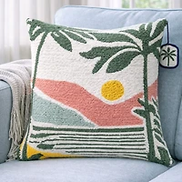Vibhsa Sunset Beach Square Throw Pillow