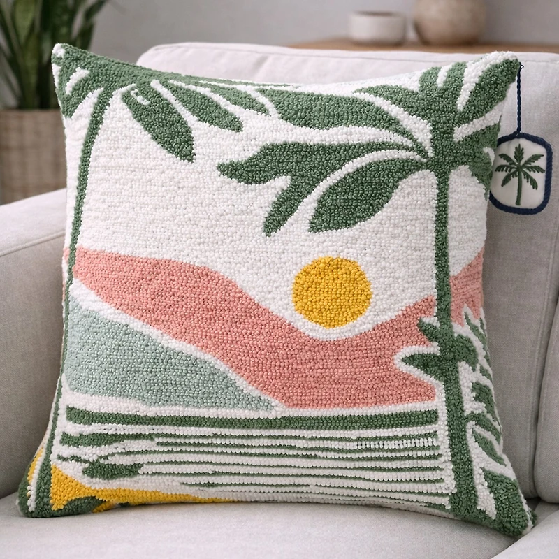 Vibhsa Sunset Beach Square Throw Pillow