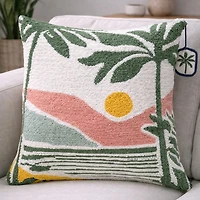 Vibhsa Sunset Beach Square Throw Pillow