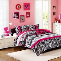Intelligent Design Gemma Zebra Comforter Set with decorative pillow