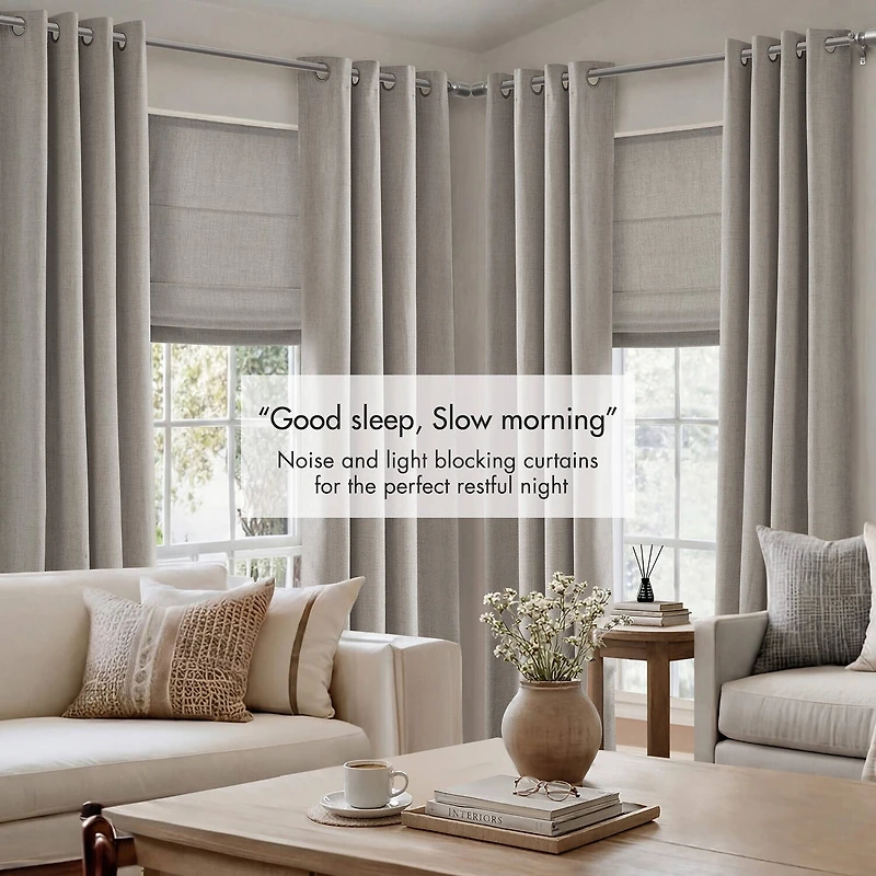 Madison Park Mira Grommet Top 100% Blackout Set of 2 Curtain Panel