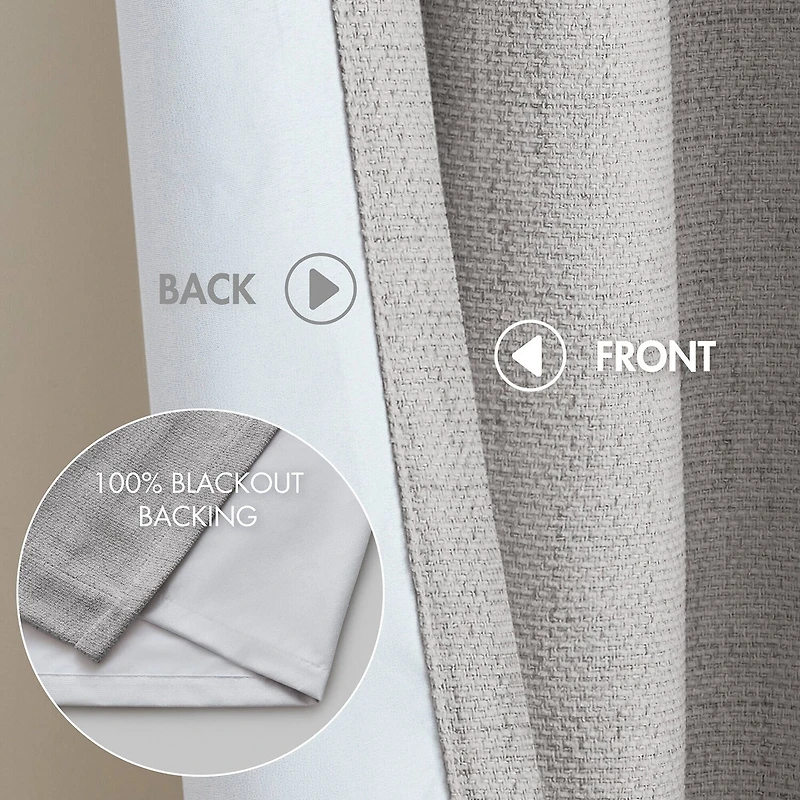 Madison Park Mira Grommet Top 100% Blackout Set of 2 Curtain Panel