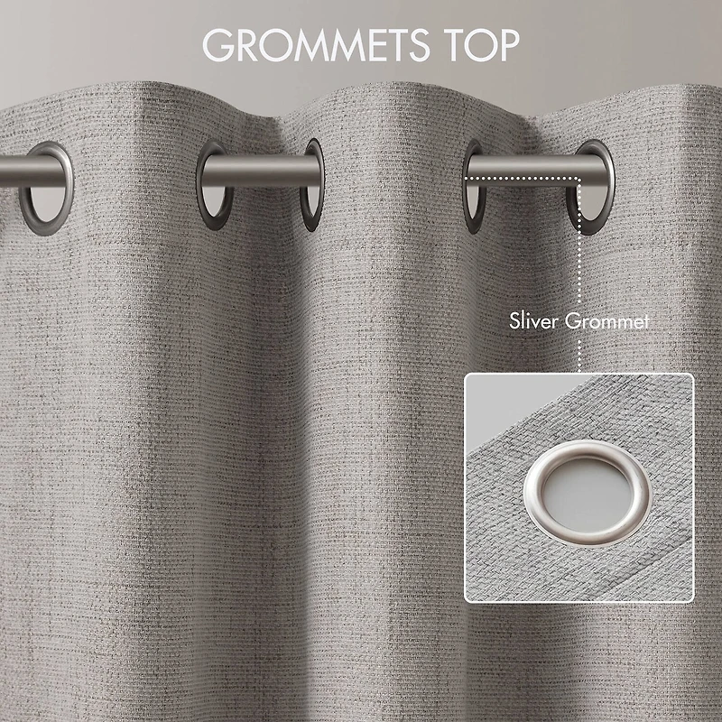 Madison Park Mira Grommet Top 100% Blackout Set of 2 Curtain Panel