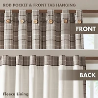 Madison Park Salford Rod Pocket Room Darkening Single Curtain Panel