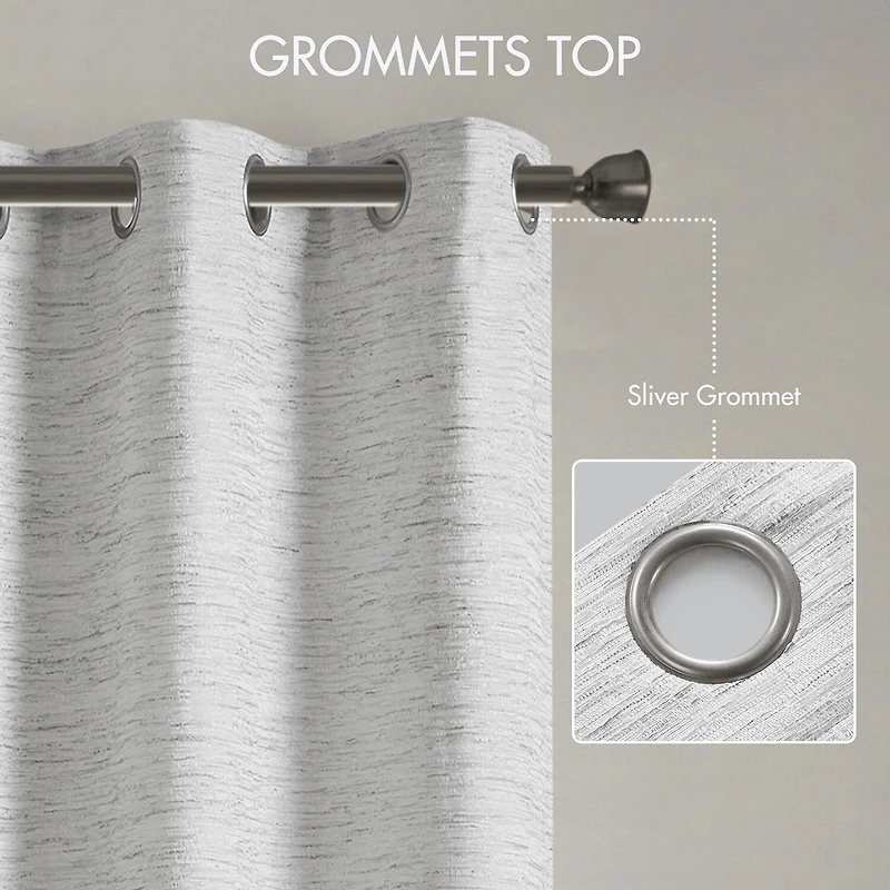 Madison Park Luna Grommet Top 100% Blackout Set of 2 Curtain Panel