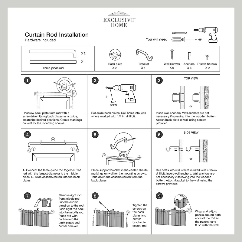 Exclusive Home Curtains Holden Wa 1 Adjustable Curtain Rod