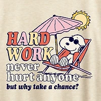 Womens Crew Neck Short Sleeve Regular Fit Peanuts Snoopy Graphic T-Shirt