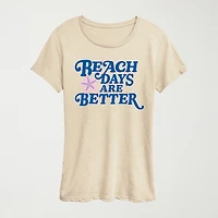 Womens Crew Neck Short Sleeve Regular Fit Graphic T-Shirt