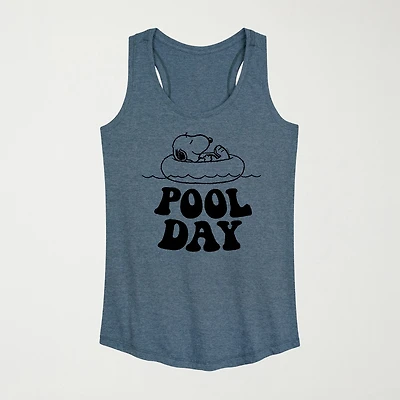 Womens Crew Neck Sleeveless Peanuts Snoopy Tank Top