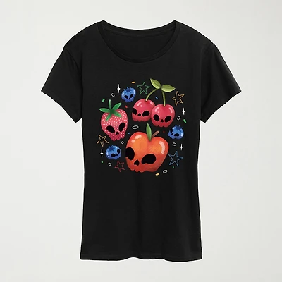 Womens Round Neck Short Sleeve Regular Fit Graphic T-Shirt