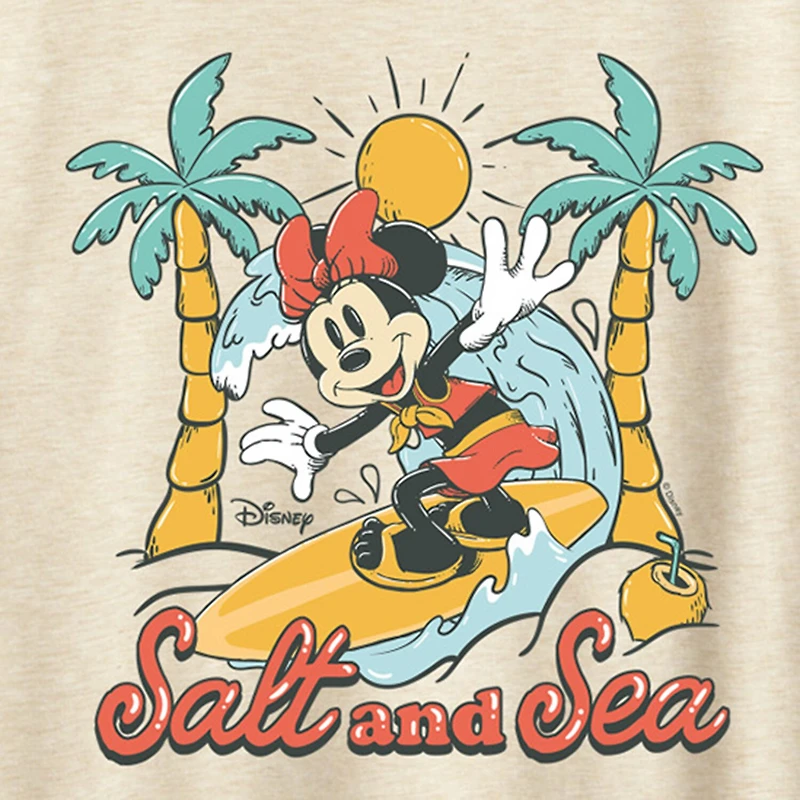 Womens Crew Neck Short Sleeve Regular Fit Minnie Mouse Graphic T-Shirt