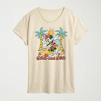 Womens Crew Neck Short Sleeve Regular Fit Minnie Mouse Graphic T-Shirt