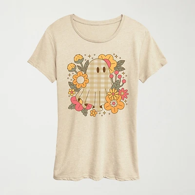 Womens Round Neck Short Sleeve Regular Fit Graphic T-Shirt