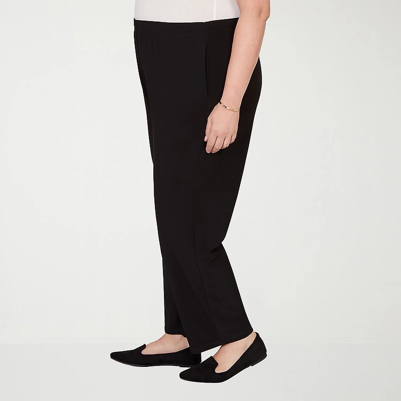 Alfred Dunner Classics Womens Straight Pull-On Pant
