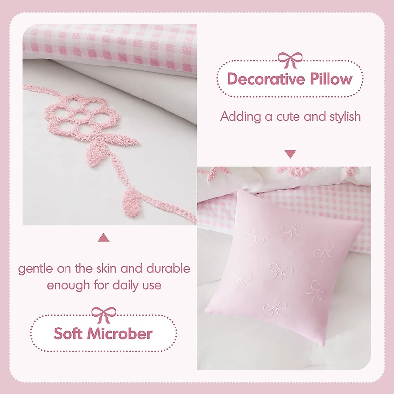 Intelligent Design Eloise Floral Bow Embroidered 6-pc. Lightweight Reversible Easy Care Comforter Set