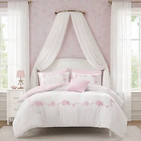 Intelligent Design Eloise Floral Bow Embroidered 6-pc. Lightweight Reversible Easy Care Comforter Set