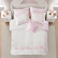 Intelligent Design Eloise Floral Bow Embroidered 6-pc. Lightweight Reversible Easy Care Comforter Set