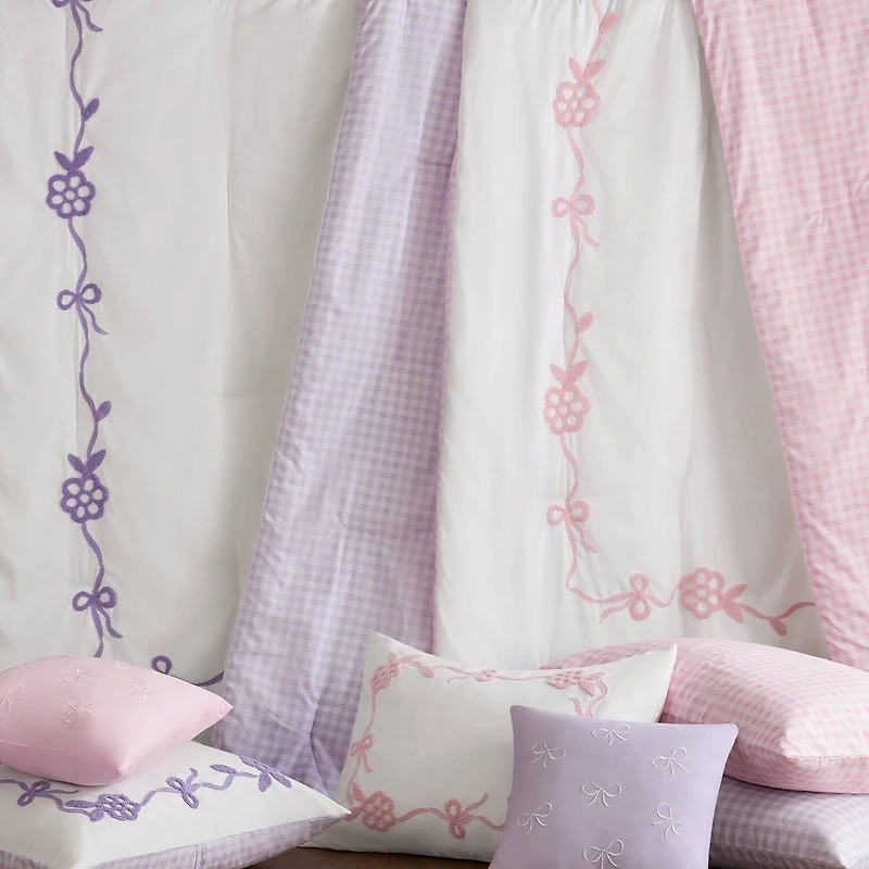 Intelligent Design Eloise Floral Bow Embroidered 6-pc. Lightweight Reversible Easy Care Comforter Set