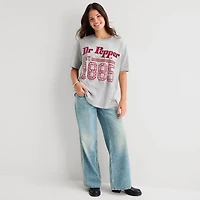 Dr Pepper Hot Tee Womens Juniors Crew Neck Short Sleeve Oversized Graphic T-Shirt