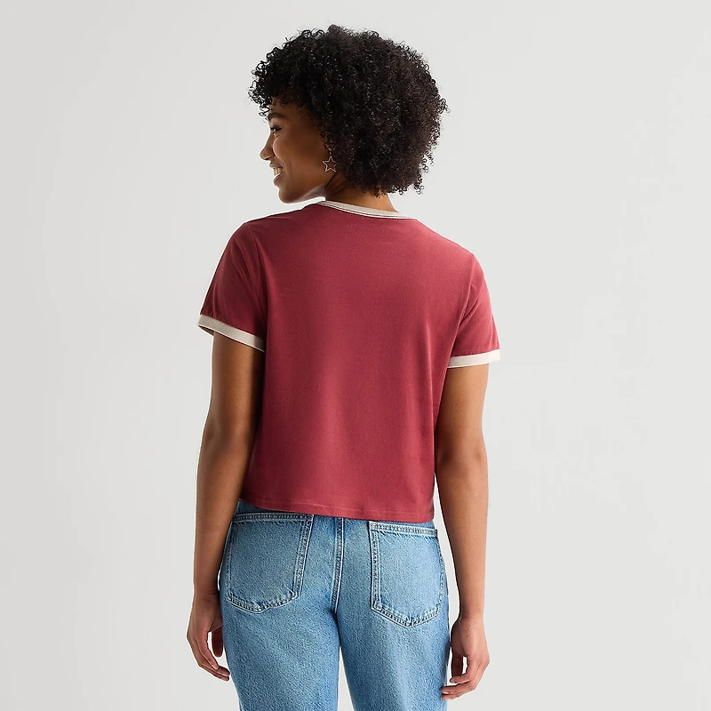 New World Cranberries Womens Juniors Crew Neck Short Sleeve Regular Fit Graphic T-Shirt