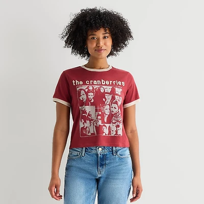 New World Cranberries Womens Juniors Crew Neck Short Sleeve Regular Fit Graphic T-Shirt