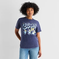 Bluey Boyfriend Tee Womens Juniors Crew Neck Short Sleeve Loose Fit Graphic T-Shirt