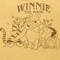 Winnie Off The Shoulder Tee Womens Juniors Round Neck Short Sleeve Loose Fit Pooh Graphic T-Shirt
