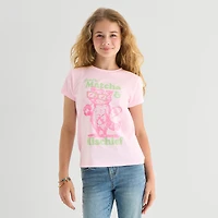 Thereabouts Little & Big Kid Girls Crew Neck Short Sleeve Classic Fit Graphic T-Shirt