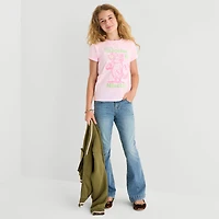 Thereabouts Little & Big Kid Girls Crew Neck Short Sleeve Classic Fit Graphic T-Shirt
