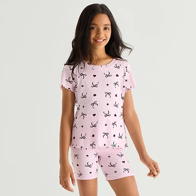 Thereabouts Little & Big Kid Girls Crew Neck Short Sleeve T-Shirt