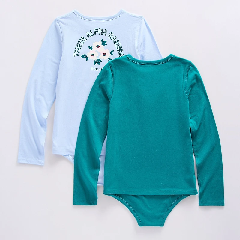 Thereabouts Little & Big Kid Girls Crew Neck Long Sleeve Adaptive 2-pc. Bodysuit