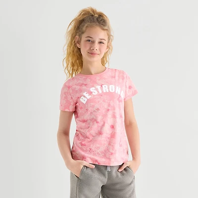 Xersion Little & Big Kid Girls Crew Neck Short Sleeve Regular Fit Graphic T-Shirt