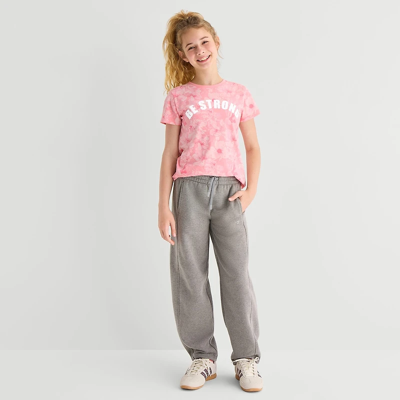 Xersion Little & Big Kid Girls Crew Neck Short Sleeve Regular Fit Graphic T-Shirt