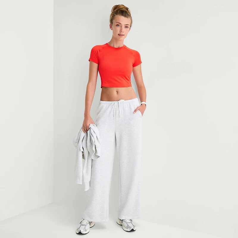 Xersion Womens Crew Neck Short Sleeve Active Crop Top