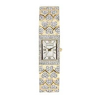 Elgin® Womens Crystal Hearts Rectangular Bracelet Watch