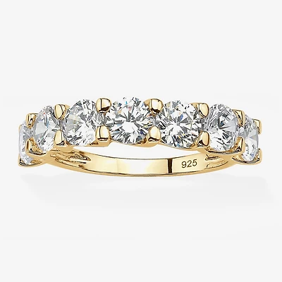 Diamonart Womens 2.5MM 3 1/2 CT. T.W Cubic Zirconia 14K Gold Over Silver Band