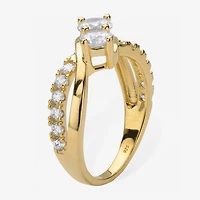 Diamonart Womens 1 1/5 CT. T.W. Cubic Zirconia 14K Gold Over Silver Promise Ring
