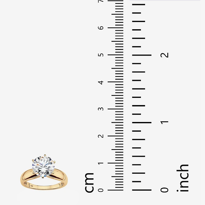 Diamonart Womens 3 1/2 CT. T.W Cubic Zirconia 18K Gold Over Silver Engagement Ring
