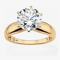 Diamonart Womens 3 1/2 CT. T.W Cubic Zirconia 18K Gold Over Silver Engagement Ring