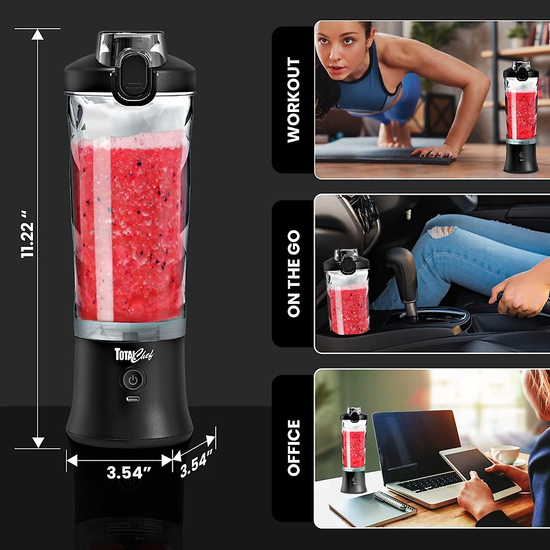 Total Chef Cordless USB Portable Blender 20 oz