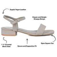 Journee Collection Beyla Womens Round Open Toe Block Heel Pumps