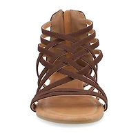 Journee Collection Womens Hanni Criss Cross Strap Gladiator Sandals